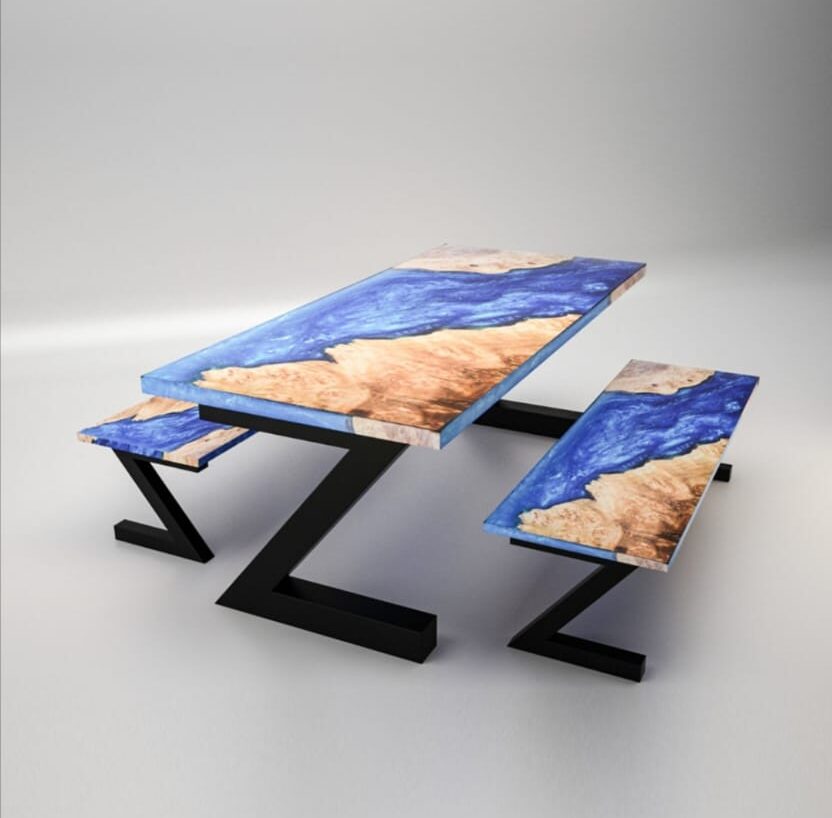 Resin Table & Bench Set RTB-6